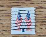 US Stamp Pair of Flags 10c Used - $0.94