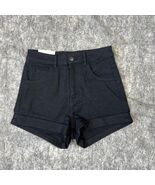 H&amp;M Shorts Womens 4 Black High Waist Super Stretch Boyfriend Pockets New - €12,35 EUR