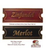 Zinfandel and Merlot Wine Cellar Resin Wall Art Signs - both included - £19.62 GBP