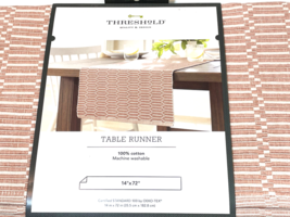 Threshold Table Runner 14" x 72" Natural Ribbed Modern Farmhouse 100% Co... - $17.76