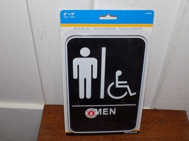Vintage 6” x 9” Plastic Raised Letter Braille Men Handicap Bathroom Sign - $276.80 MXN
