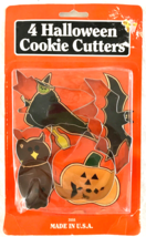 4 Halloween Cookie Biscuit Cutters Fox Run Witch Bat Owl Pumpkin New + Recipes - £10.02 GBP