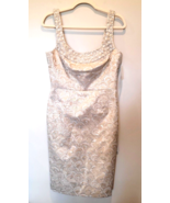 NEW Maggy London Ivory Gold Metallic Cocktail Evening Dress Sleeveless 8... - $594.91 MXN