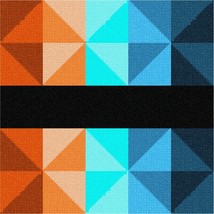 Pepita Needlepoint Canvas: Tefillin Triangular Ombre Burnt Orange Blues,... - $78.00+