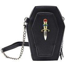 Kreepsville 666 Elvira Golden Jeweled Dagger Coffin Mini Crossbody Purse... - $61.95