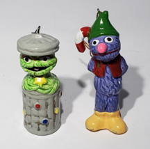 Set of 2 VTG Muppets 1983 Oscar the Grouch and Grover Christmas Ornament... - £17.54 GBP