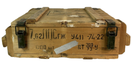 Russian Soviet Vintage Wood / Wooden Ammo Crate Empty Box 7.62 w/ Latches - L@@K - £39.56 GBP