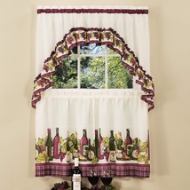 Light Filtering Printed Tier Swag Window Curtain Set 57 Inch Length 36 Inch Widt - £29.61 GBP