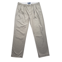 Polo Ralph Lauren Ethan Pleated Pants Mens 38X34 Khaki Vintage Preppy - $22.55