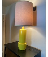 Vintage Lamp Mid Century Modern Canary Yellow Ceramic 38” Tall - £209.25 GBP