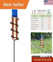 World's Coolest Rain Gauge, Stake, Genuine Copper, Measure, Monitor, Con... - $141.06