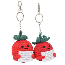 2PCS Crochet Knitted Tomato Doll Keychain, Creative Gift for Him Her Par... - $7.99