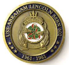 US Navy USS Abraham Lincoln SSBN 602 Submarine Challenge Coin 1961-1981 - £26.16 GBP