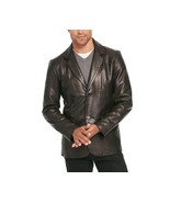 Leather Blazer Jacket Coat Men&#39;s Button Lambskin Soft Two Vintage Slim B... - £40.50 GBP+
