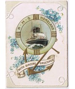 Greeting Card Christmas Embossed R.M.S. Homeland Forget Me Nots - $4.94