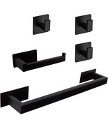 5 Pieces Self Adhesive Bathroom Hardware Set-Sus304, Matte Black, 16 In - $671.99 MXN
