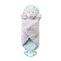 Nat and Jules Stuffed Plush Gray Silver Aqua Lion Security Blanket Satin Lucas - £61.26 GBP