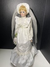 Danbury Mint Gloria Vanderbilt Porcelain Doll Collection Autumn Bride w Stand 87 - $53.56