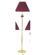 Stoneberry-64&quot;H floor lamp Brass base ceramic accents Burgundy - £97.14 GBP