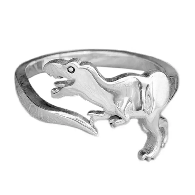 Gothic Cute Small Dinosaur Rings Fashion Retro Style Opening Adjustable Animal D - £11.44 GBP