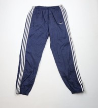 Vintage 90s Adidas Mens Large Faded Spell Out Striped Cuffed Joggers Pants Nylon - £42.47 GBP