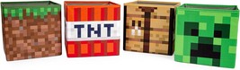 Minecraft 10-Inch Storage Set Of 4 Bins | Includes Creeper, Tnt, Grass, Crafting - £57.30 GBP