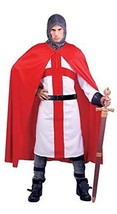 Medieval Dress Very Color Only White Tunic Cloak Red Best Style Reenactment - £112.05 GBP