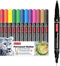 Zeyar Twin Tip Permanent Markers, Cd/Dvd Markers, 12 Color, Ultra, 12 Co... - £28.23 GBP