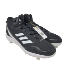 Adidas Icon 7 Mid Men&#39;s Size 11.5 Baseball Cleats Black White Silver S23886 - £34.42 GBP