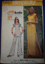 Simplicity Misses Jiffy Knit Dress Or Tunic &amp; Pants Size 14 #5667 Uncut - £4.74 GBP