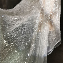 Shining Sequins Fabric Upholstery DIY Wedding Costume Dress Curtain Clothing - £12.78 GBP