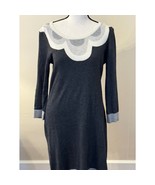 Boden Women’s Long-Sleeve Sweater Dress – Grey with Floral Neckline – Si... - $29.69