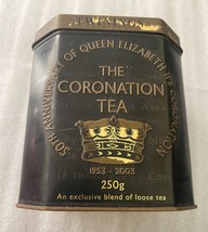 50th Anniversary of Queen Elizabeth II’s Coronation Twinings Empty Tin Vintage - £19.98 GBP