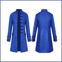 Renassiance Noblemens Royal Blue Jacquard Mandarin Collar Long Gothic Wa... - £63.00 GBP