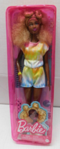 Barbie Fashionistas Doll, Tall, Blonde Afro with Side Puffs, Tie-dye Romper - £12.78 GBP