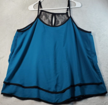 Torrid Tank Top Womens Size 1 Blue Spaghetti Straps Round Neck Back Lace Casual - £14.66 GBP