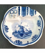 Vintage Delfts Holland 36 Ashtray + Wood Shoes &amp; Windmill  4&quot;  Hand-painted - $16.00