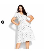 NWT City Chic Sweet Doll Midi Dress - white polka dot print Size 16 - $122.82 CAD