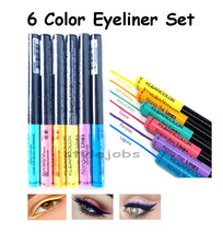 Kleancolor Along The Lines Bright Neon Vivid Liquid Eyeliner 6 Color Set - £5.57 GBP