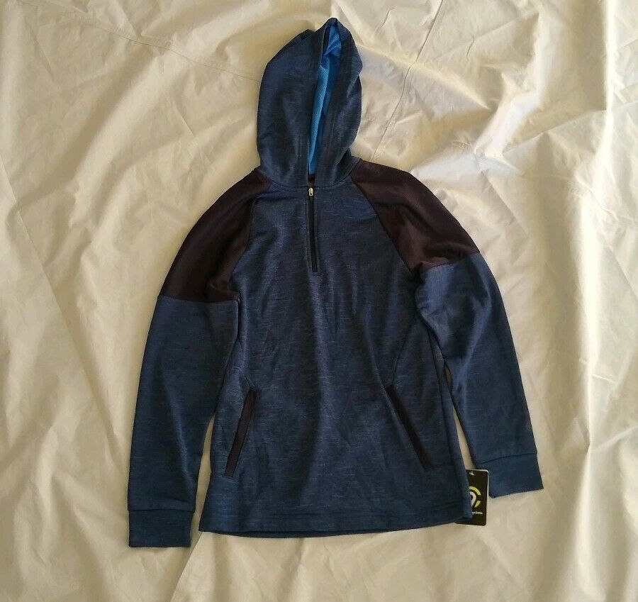 C9 Champion Boy's Shrink Resistant Blue 1/4 Zip Hoodie Sweatshirt L(12-14) - $21.51