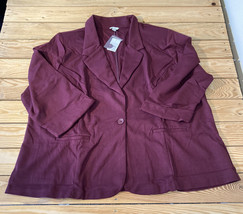 cato fashions NWT $32.99 women’s stretch button front blazer jacket 26 wine G2 - £12.61 GBP