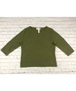 Norton McNaughton Olive Green Sweater Top Large Pullover 100% Acrylic Wo... - £13.37 GBP