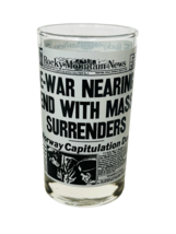 Rocky Mountain News Drinking Glass Cup Mug Newspaper WW2 WWII 1942 Shatt... - $49.45