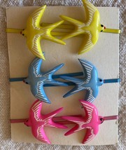 ⭕⭕VTG 6 Vintage Hair Clips for Women, New, Length 5cm, Birds, Pink, Blue... - $9.90