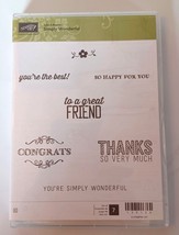 Stampin Up! “Simply Wonderful” Stamp Set Of 7 New - £2.74 GBP