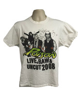 Poison Live Raw Uncut Rock Band Concert Tee Double Graphic White T-Shirt... - £11.60 GBP
