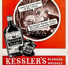 Kessler Blended Whiskey Advertisement 1946 Lithograph Liquor Drinks Art ... - £13.75 GBP