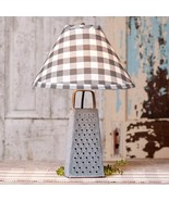 Farmhouse Grater Table Lamp with Gray Check Shade - SALE - $1,958.95 MXN
