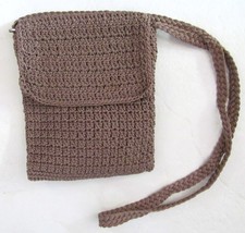 TALBOTS Shoulder Cross body Handbag Purse Messenger Braid Zipper Brown 8... - £23.66 GBP