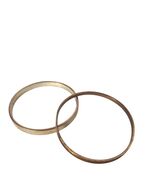 Vintage Brass &amp; Bronze Bangle Bracelets Set of 2 Unisex Rustic Metal Jew... - $25.53
